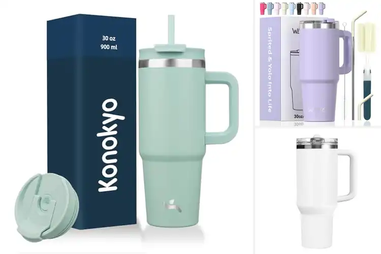 Detailed view of 10 Best 30 Oz Tumblers With Handles: Ice All Day Easy Carry