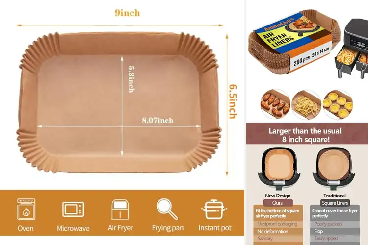 Detailed view of 5 Best 9×6 Inch Air Fryer Liners: Crispy, Mess-Free Cooking