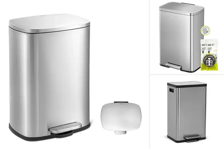 Detailed view of 10 Best Fingerprint-Resistant Stainless Steel Kitchen Trash Cans
