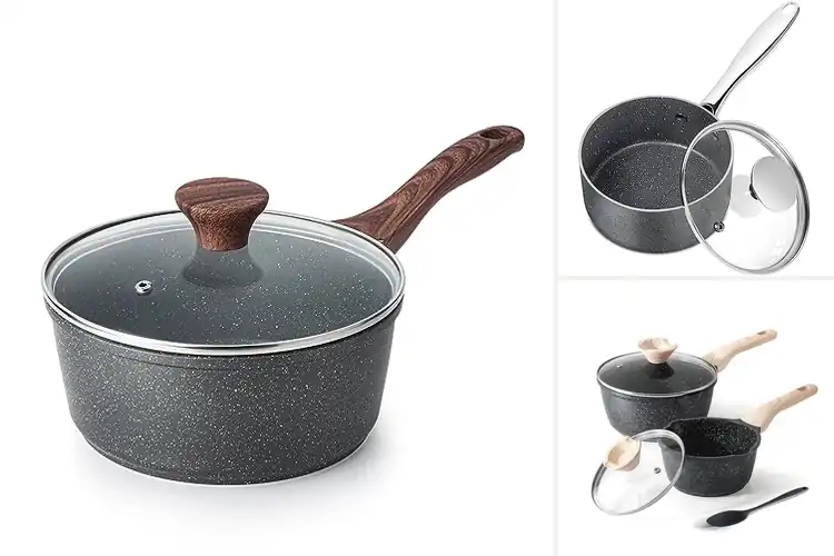 Detailed view of Best Granite Coated Saucepans