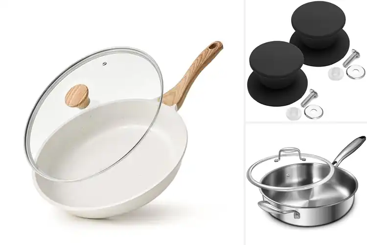 Detailed view of Best Heat Resistant Handle Pan With Lid