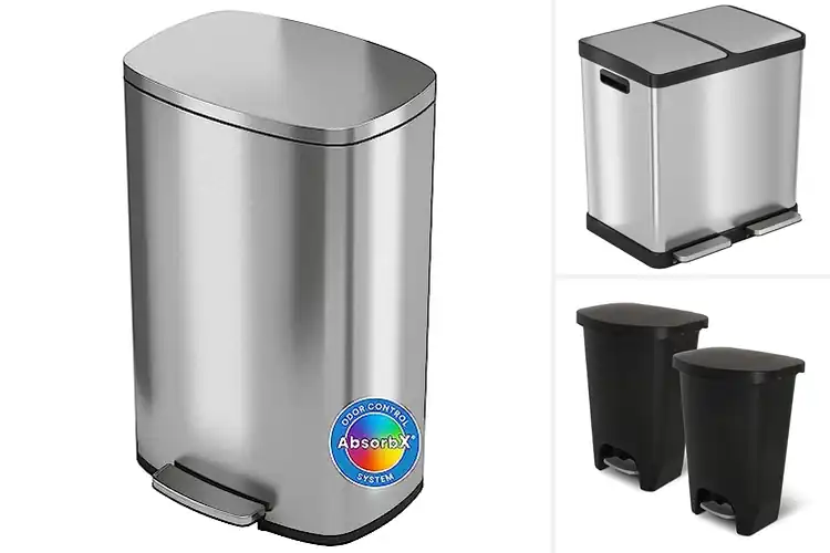Detailed view of 10 Best Kitchen Step-On Bins for a Cleaner, Stylish Home