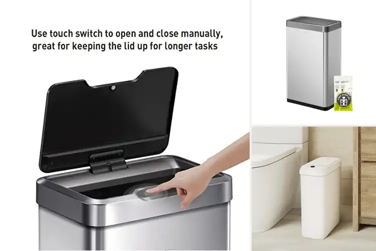 Detailed view of 10 Best Touchless Kitchen Bins for a Cleaner Home