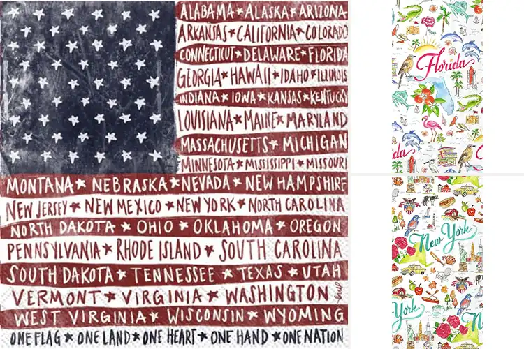 Detailed view of Best United States Napkins: Patriotic Style