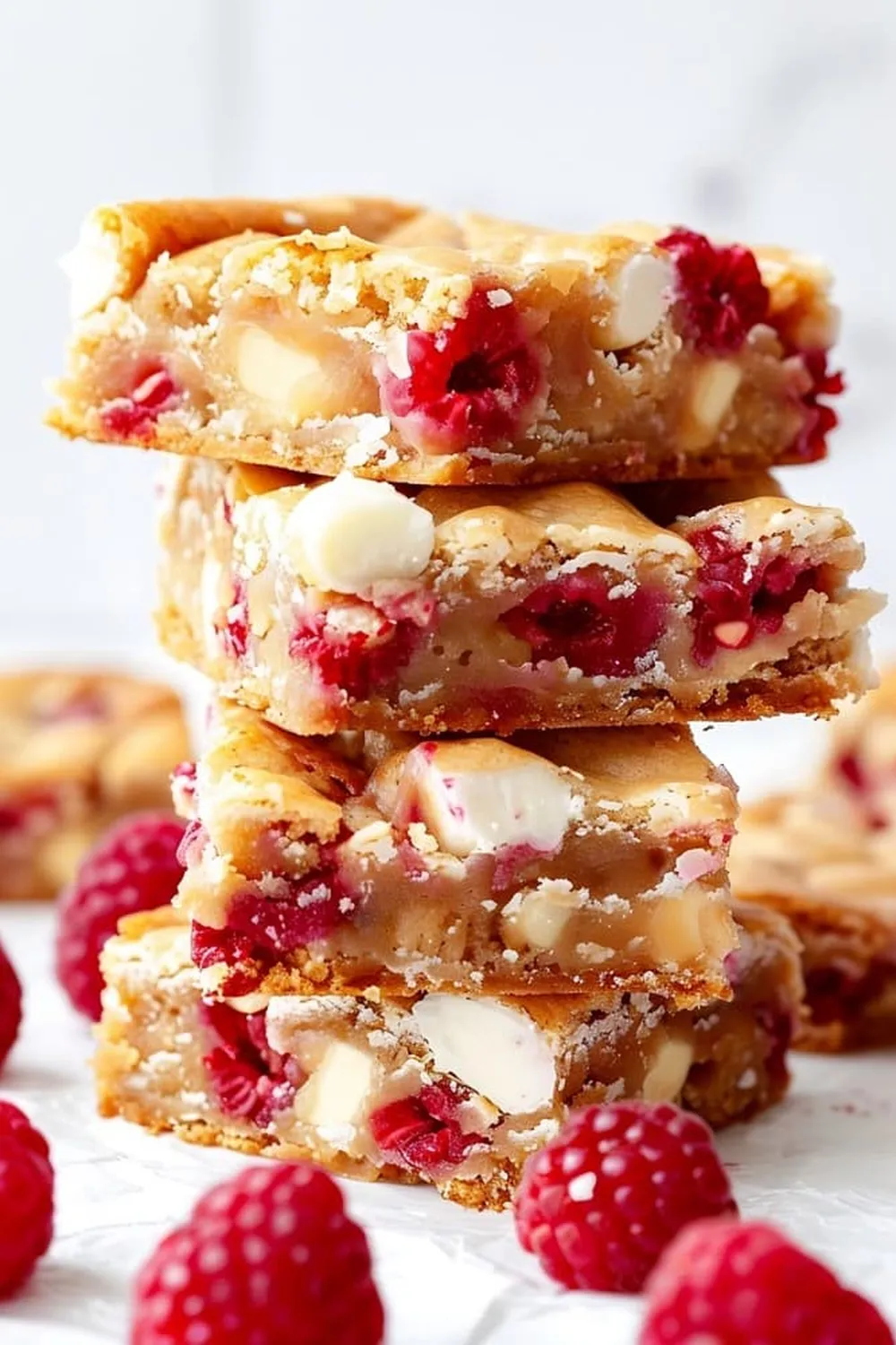 Raspberry and White Chocolate Blondies Photo